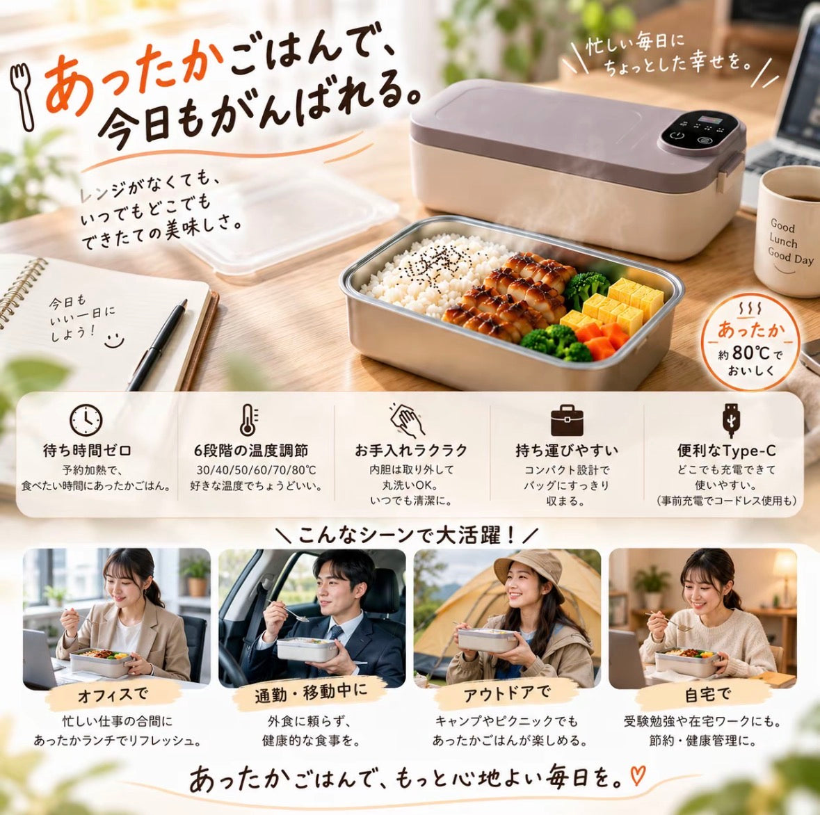 THERMAL™︎コードレス温熱ランチボックス